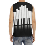 Black And White Piano Keyboard Print Men's Fitness Tank Top