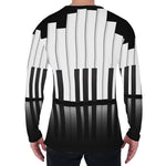 Black And White Piano Keyboard Print Men's Long Sleeve T-Shirt