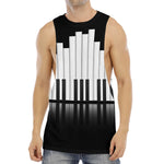 Black And White Piano Keyboard Print Men's Muscle Tank Top