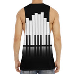 Black And White Piano Keyboard Print Men's Muscle Tank Top