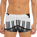Black And White Piano Keyboard Print Men's Short Boxer Briefs