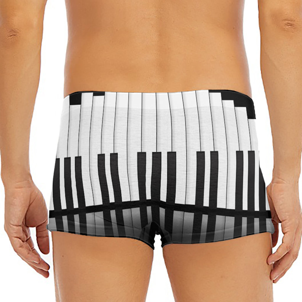 Black And White Piano Keyboard Print Men's Short Boxer Briefs