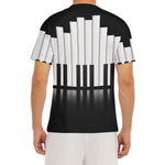 Black And White Piano Keyboard Print Men's Short Sleeve Rash Guard