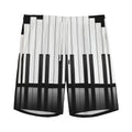 Black And White Piano Keyboard Print Men's Athletic Shorts