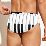 Black And White Piano Keyboard Print Men's Swim Briefs