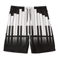 Black And White Piano Keyboard Print Men's Swim Trunks