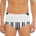 Black And White Piano Keyboard Print Men's Triangle Swim Briefs