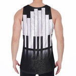Black And White Piano Keyboard Print Men's Velvet Tank Top