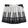 Black And White Piano Keyboard Print Mesh Shorts