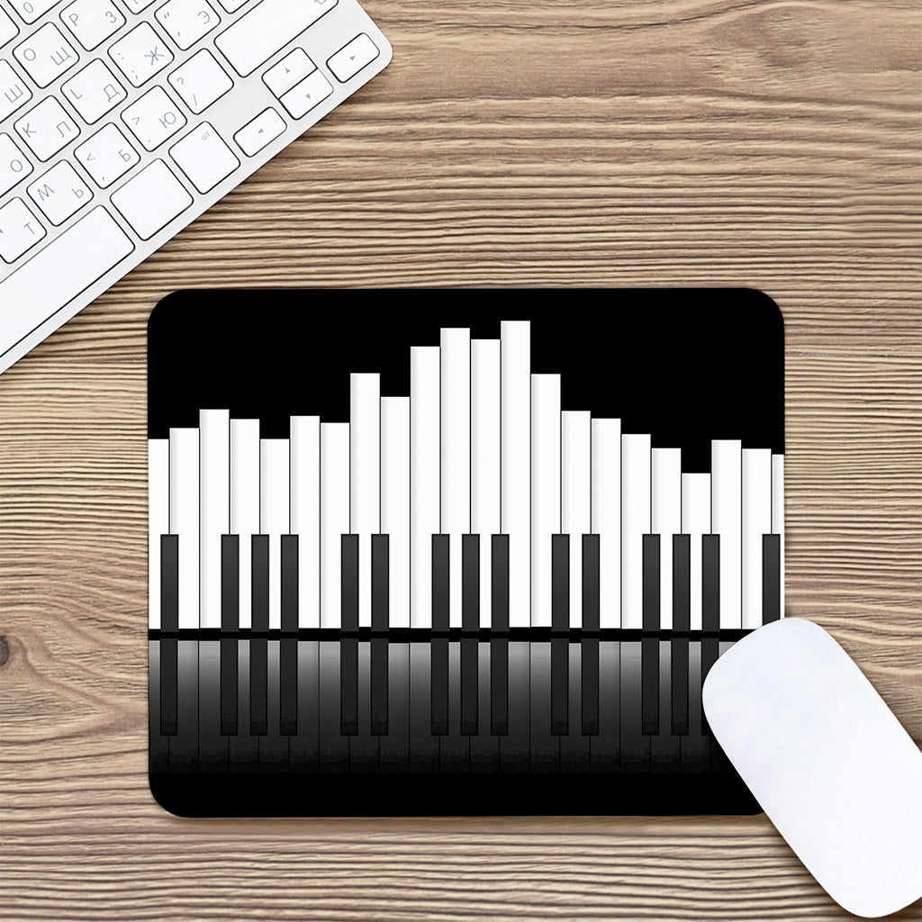 Black And White Piano Keyboard Print Mouse Pad