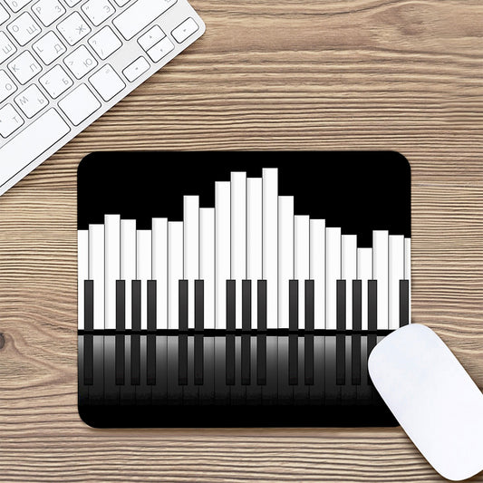 Black And White Piano Keyboard Print Mouse Pad