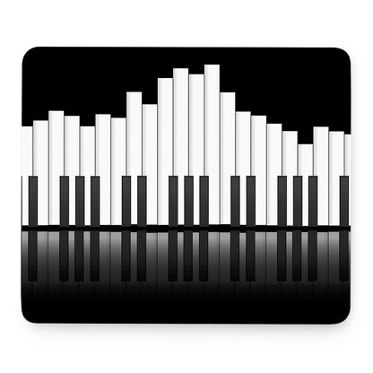 Black And White Piano Keyboard Print Mouse Pad