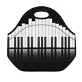 Black And White Piano Keyboard Print Neoprene Lunch Bag
