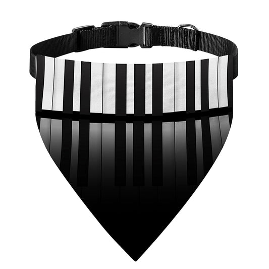 Black And White Piano Keyboard Print Over The Collar Dog Bandana