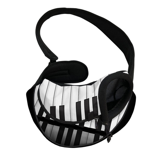 Black And White Piano Keyboard Print Pet Sling Carrier