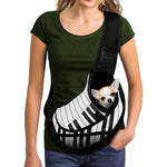 Black And White Piano Keyboard Print Pet Sling Carrier