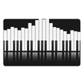 Black And White Piano Keyboard Print Polyester Doormat