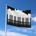Black And White Piano Keyboard Print Polyester Flag