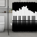 Black And White Piano Keyboard Print Polyester Shower Curtain