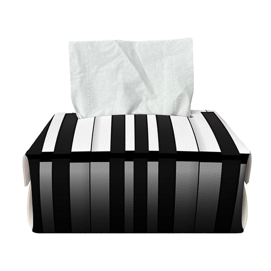 Black And White Piano Keyboard Print Rectangle Tissue Box Cover