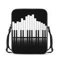 Black And White Piano Keyboard Print Rectangular Crossbody Bag