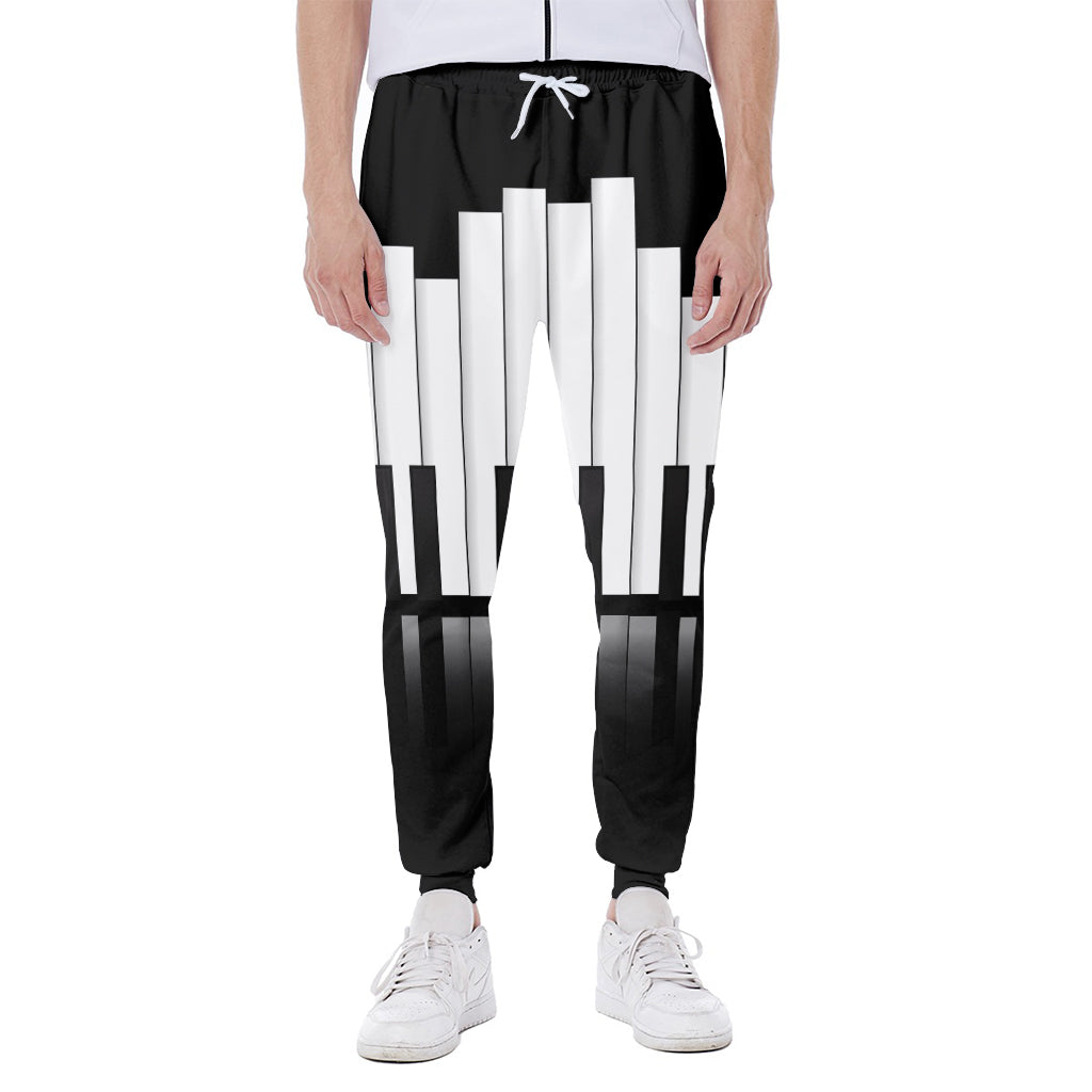 Black And White Piano Keyboard Print Scuba Joggers