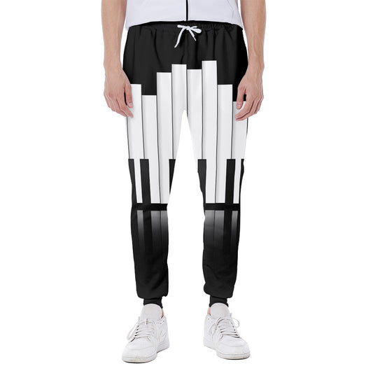 Black And White Piano Keyboard Print Scuba Joggers