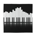 Black And White Piano Keyboard Print Silk Bandana