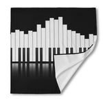 Black And White Piano Keyboard Print Silk Bandana