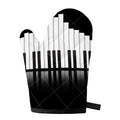 Black And White Piano Keyboard Print Single Oven Mitt
