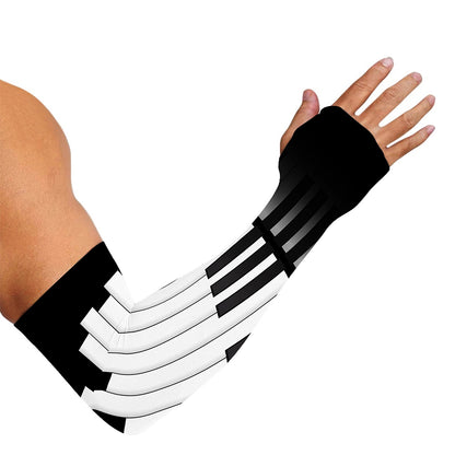 Black And White Piano Keyboard Print Sun Protection Arm Sleeves