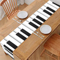 Black And White Piano Keyboard Print Table Runner