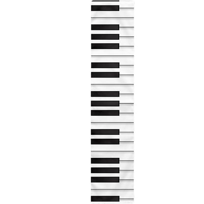 Black And White Piano Keyboard Print Table Runner