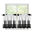 Black And White Piano Keyboard Print Tier Curtains