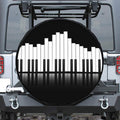 Black And White Piano Keyboard Print Tire Cover