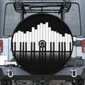 Black And White Piano Keyboard Print Tire Cover With Camera Hole