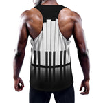 Black And White Piano Keyboard Print Training Tank Top