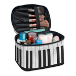 Black And White Piano Keyboard Print Travel Makeup Bag
