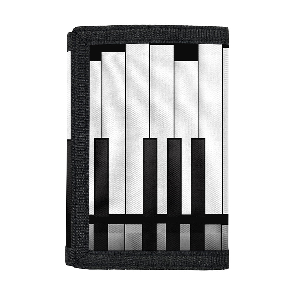 Black And White Piano Keyboard Print Trifold Wallet