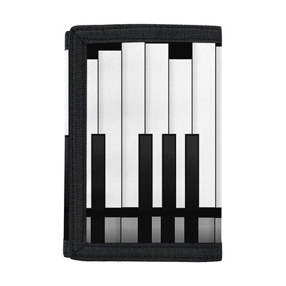 Black And White Piano Keyboard Print Trifold Wallet