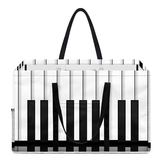 Black And White Piano Keyboard Print Utility Tote Bag