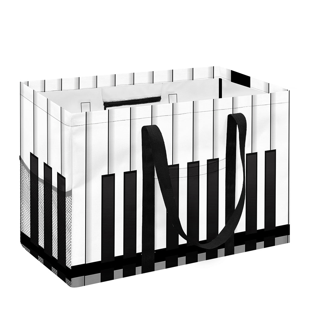 Black And White Piano Keyboard Print Utility Tote Bag