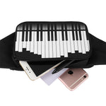 Black And White Piano Keyboard Print Waist Bag