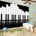 Black And White Piano Keyboard Print Wall Sticker