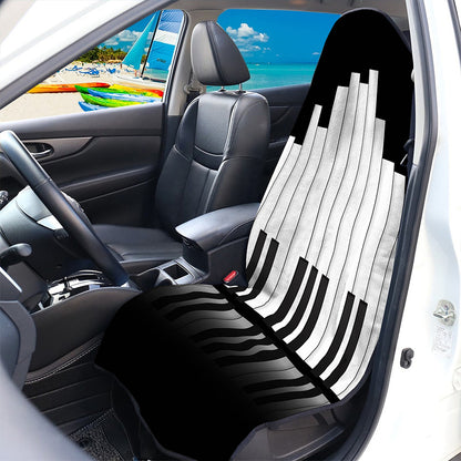 Black And White Piano Keyboard Print Waterproof Car Seat Cover