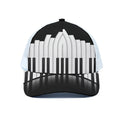Black And White Piano Keyboard Print White Mesh Trucker Hat