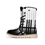 Black And White Piano Keyboard Print Winter Boots