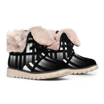 Black And White Piano Keyboard Print Winter Boots