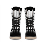 Black And White Piano Keyboard Print Winter Boots