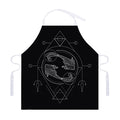 Black And White Pisces Sign Print Adjustable Apron